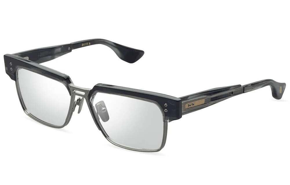 Dita Hakatron DTX410 Antique Silver and Midnight Black Swirl Optical Glasses